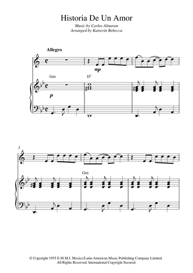 Historia De Un Amor (arr. Kaiserin Rebecca)