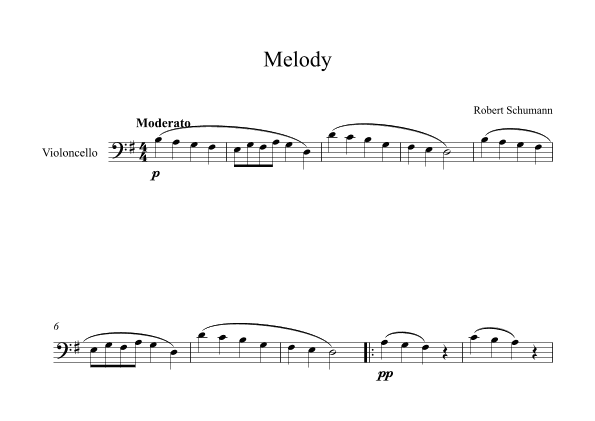 Melody - Robert Schumann (Cello) (arr. Digital Book Music)