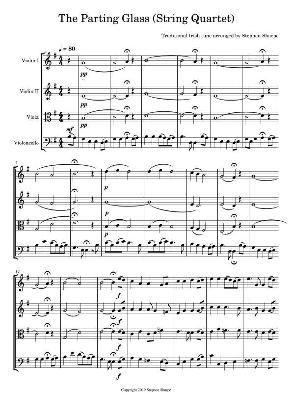 The Parting Glass (arr. Stephen Sharpe)