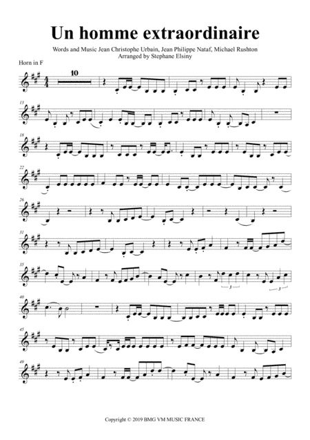 Un Homme Extraordinaire (arr. Stephane ELSINY)