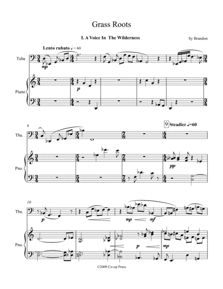 Grass Roots for Tuba and Piano