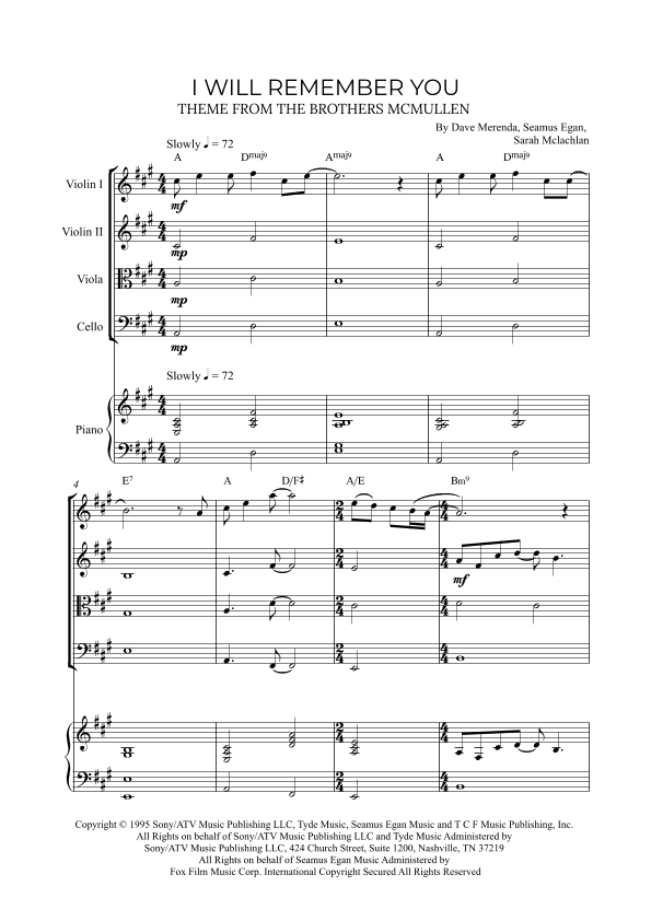 I Will Remember You (arr. Alex Nunes Rodrigues)