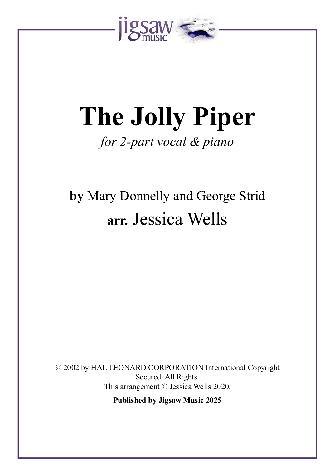 The Jolly Piper (arr. Jessica Wells)