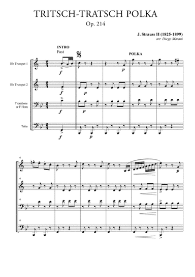 Tritsch-Tratsch Polka for Brass Quartet (arr. Diego Marani)