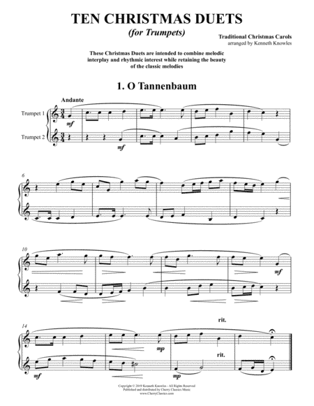 Ten Christmas Duets for Trumpets (arr. Kenneth Knowles)