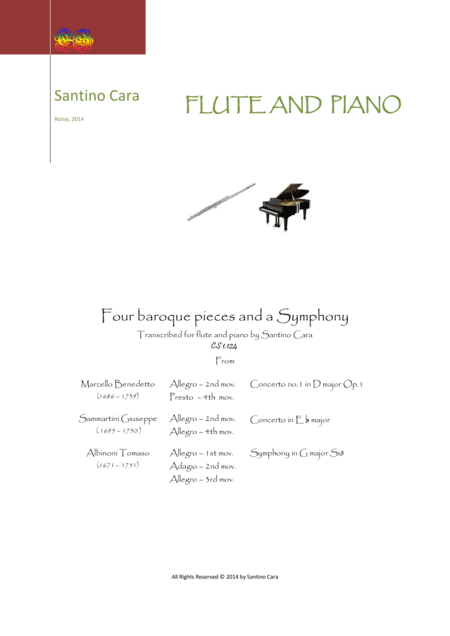 Flute and Piano - Baroque pieces and a Symphony (arr. Santino Cara)