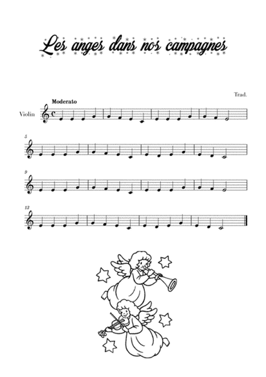 Les anges dans nos campagnes (for Violin) (arr. Cadenza Editions)