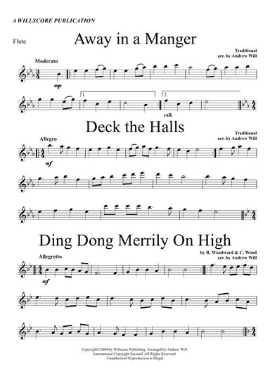 Christmas Carol Selections - Flute (arr. Willscore Publishing)
