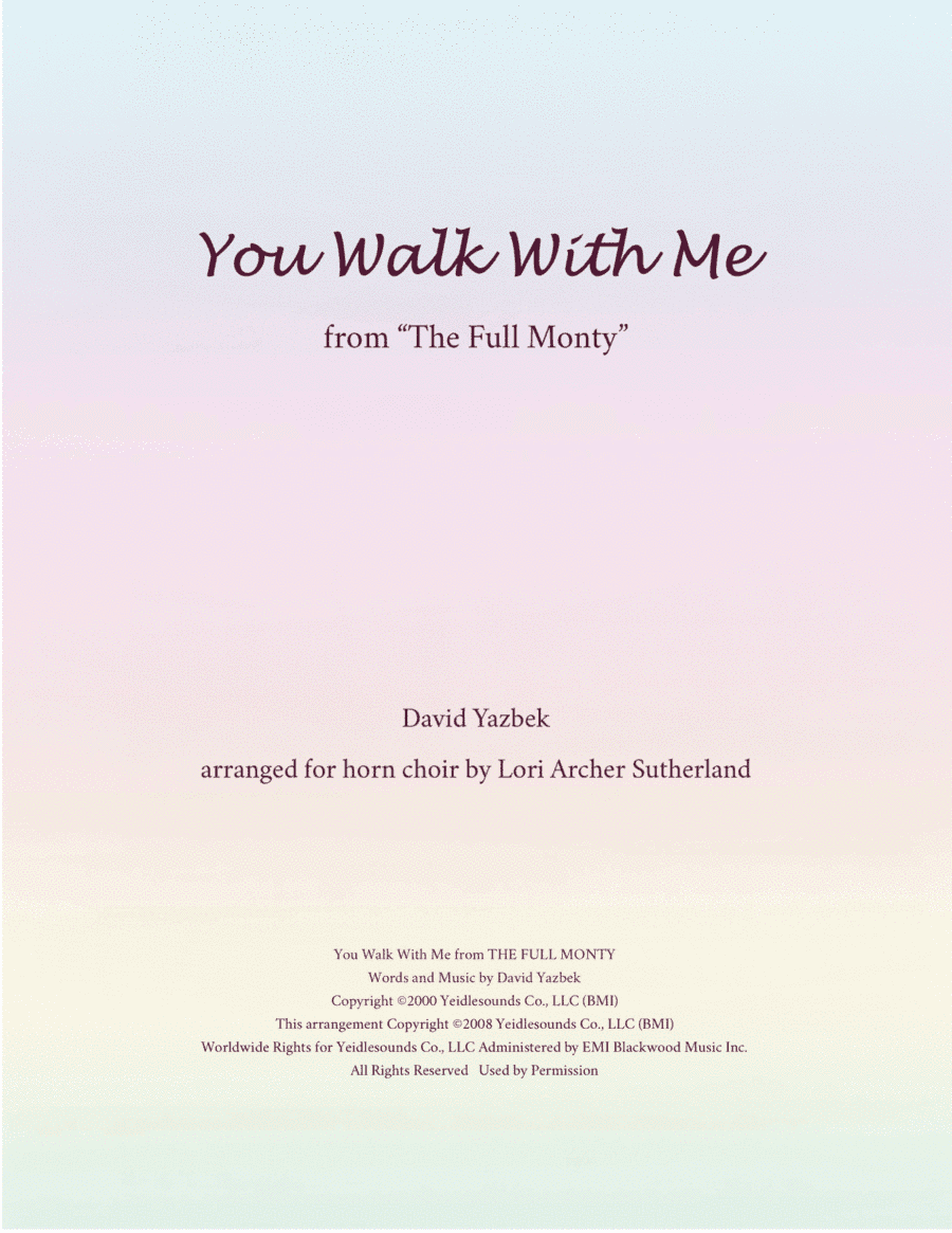 You Walk With Me (arr. Lori Archer Sutherland)