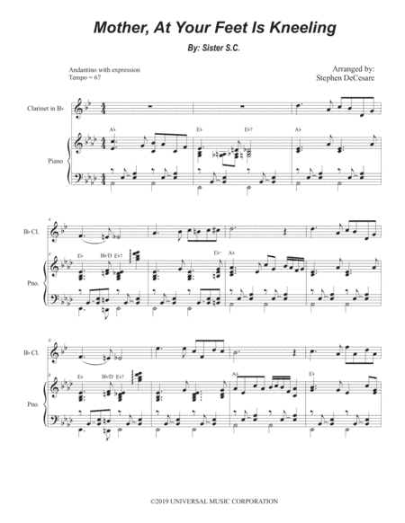 Mother At Your Feet Is Kneeling (arr. Stephen DeCesare)