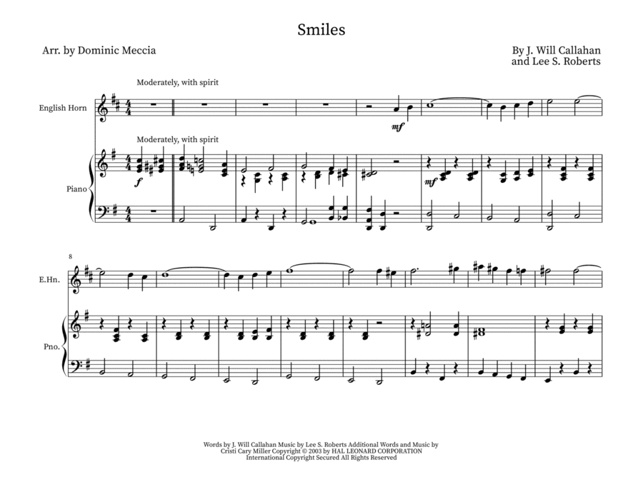 Smiles (arr. Dominic Meccia)