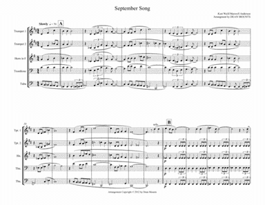 September Song (arr. Dean Mounts)