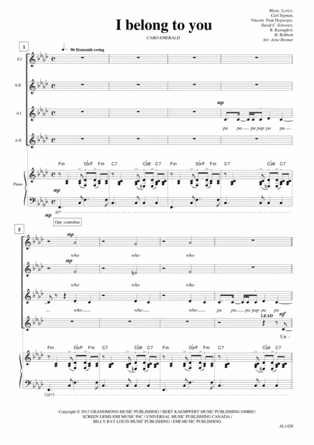 I Belong To You (arr. Jetse Bremer)