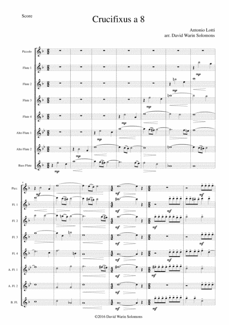 Crucifixus a 8 for flute choir (arr. David Warin Solomons)