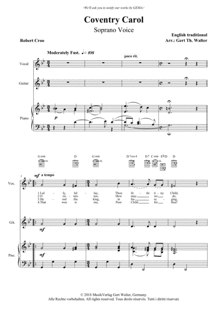 Coventry Carol (arr. Gert Th. Walter)
