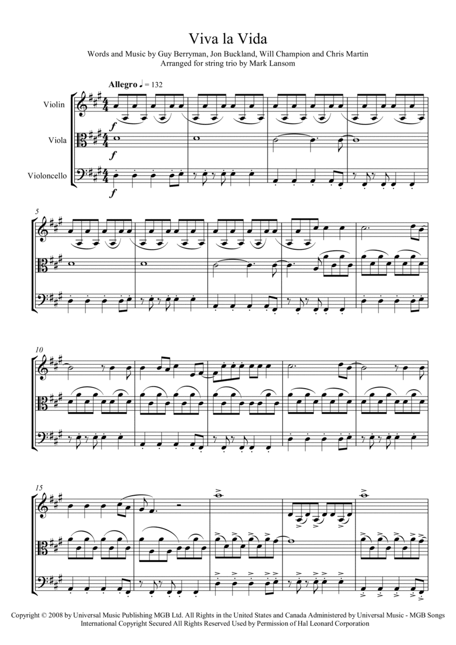 Viva La Vida (arr. Mark Lansom)