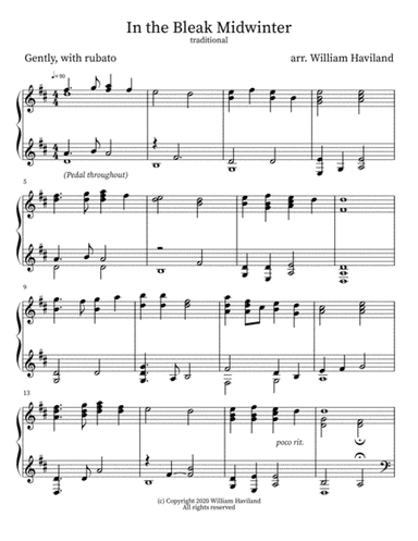 In the Bleak Midwinter (arr. William Haviland)