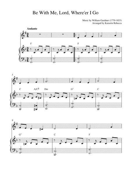 Be With Me, Lord, Where'er I Go (arr. Kaiserin Rebecca)