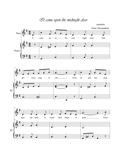 It came upon the midnight clear. Singing and piano (arr. Ester Alessandrini)