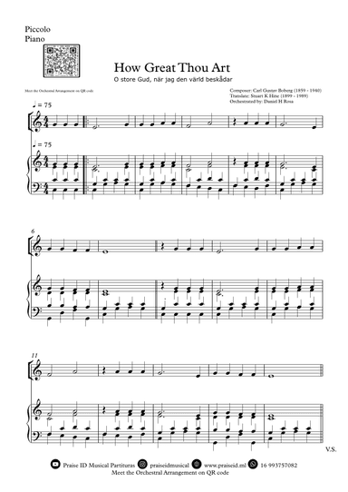 How Great Thou Art - "O store Gud." - Easy Piccolo and Piano (arr. Daniel H Rosa)