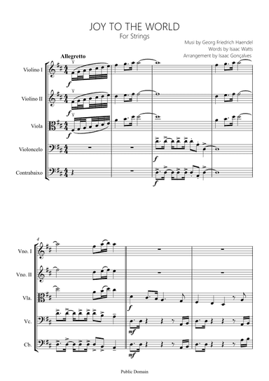 Joy to the World - Score Only (arr. Isaac Gonçalves)