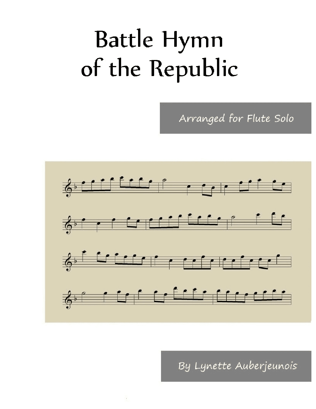 Battle Hymn of the Republic - Flute Solo (arr. Lynette Auberjeunois)