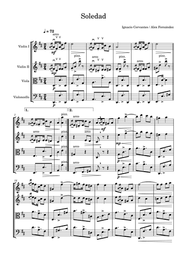 4 Danzas Cubanas for String Quartet SCORE (arr. AleX Fernández)