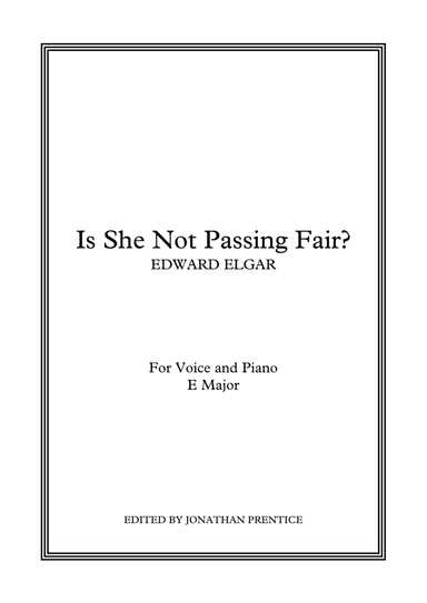 Is She Not Passing (E Major) (arr. Jonathan Prentice)