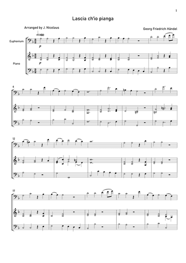 Lascia ch'io pianga (arr. John Nicolaus)