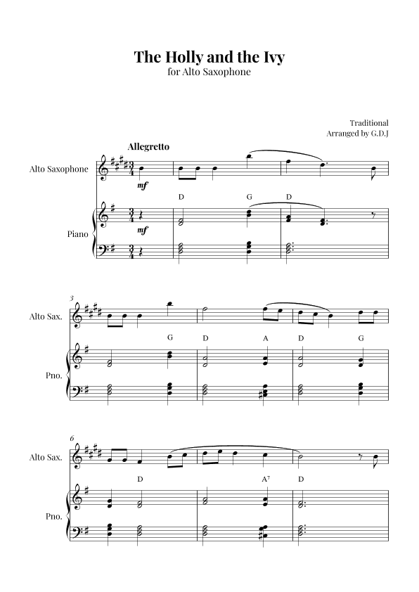 The Holly and the Ivy (arr. GDJ)
