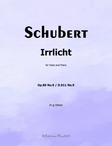 Irrlicht, by Schubert, in g minor (arr. Editions Dao)