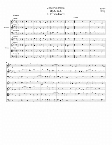 Concerto grosso, Op.6, no.8 "Christmas concerto" (Original) (arr. Gil Garty)