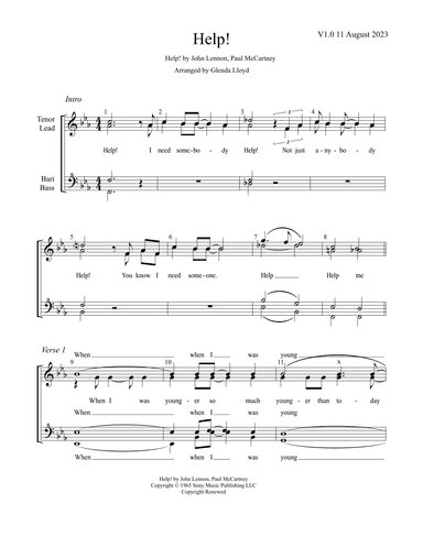 Help! (arr. Glenda Lloyd)