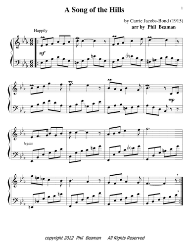 A Song of the Hills - piano solo (arr. Phil Beaman)