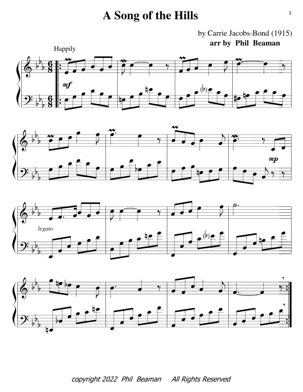 A Song of the Hills - piano solo (arr. Phil Beaman)