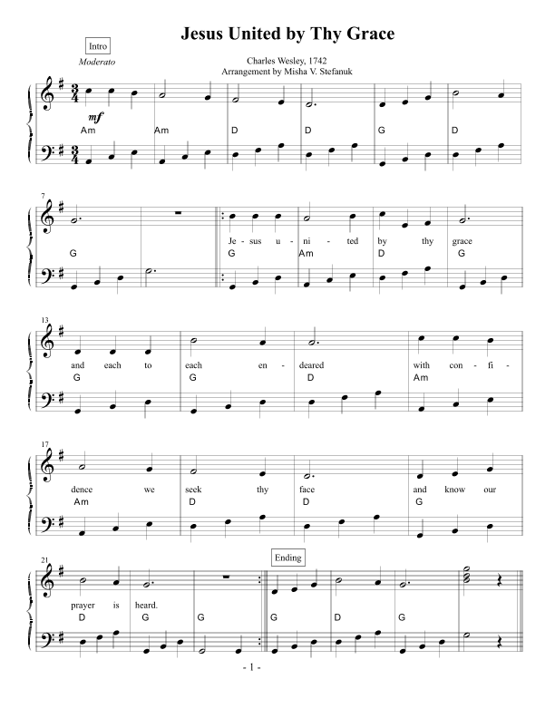 Jesus, United by Thy Grace (arr. Misha Stefanuk)