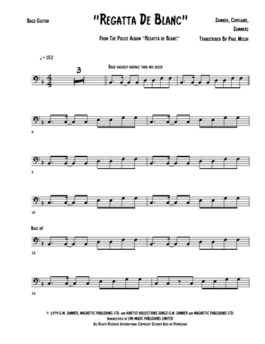 Regatta De Blanc (arr. P Welsh)
