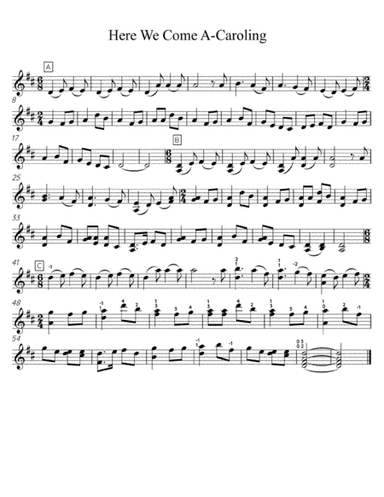 Here We Come A Caroling - Solo Violin (arr. Hannah Strickland)
