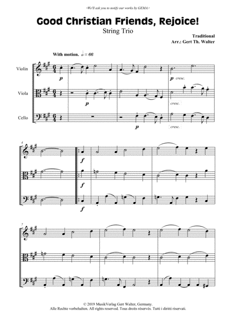 Good Christian Friends, Rejoice! (arr. Gert Th. Walter)