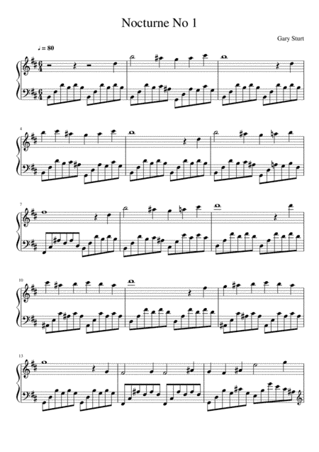 Nocturne No 1 for piano solo