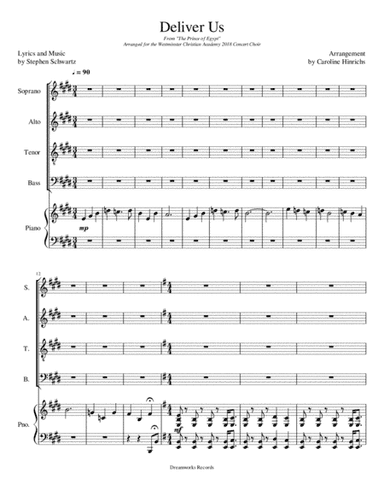Deliver Us from THE PRINCE OF EGYPT (arr. Caroline Hinrichs)