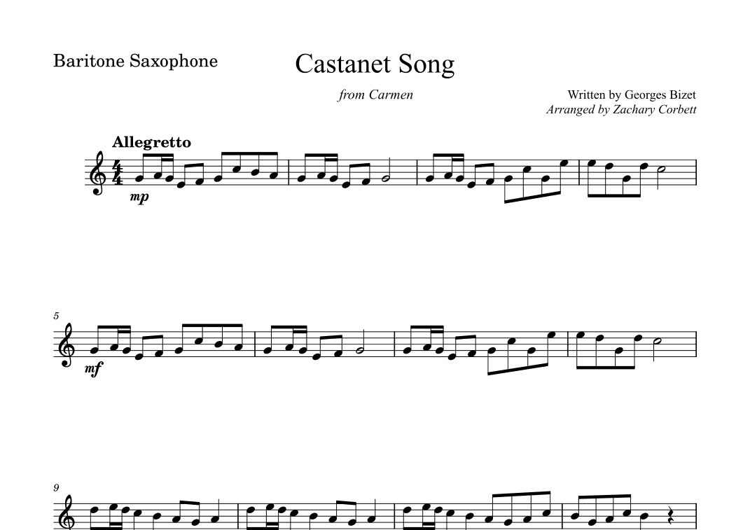 Castanet Song (arr. Zachary Corbett)