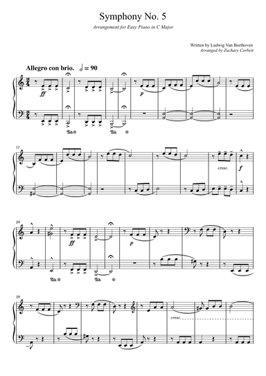 Symphony No. 5 (1st Movement) (arr. Zachary Corbett)