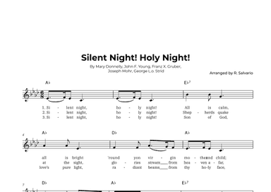 Silent Night! Holy Night! (Key of A-Flat Major) (arr. R. Salvario)