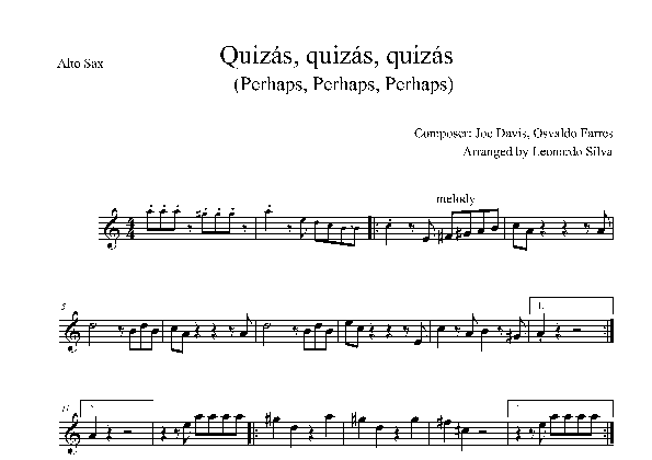 Quizas, Quizas, Quizas (perhaps, Perhaps, Perhaps) (arr. Leonardo Silva)