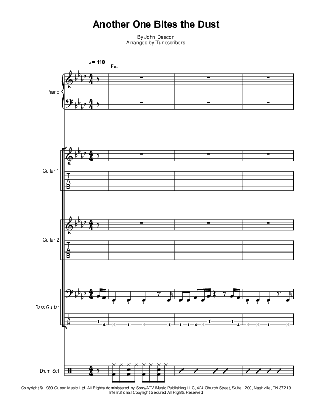 Another One Bites the Dust (arr. Tunescribers)