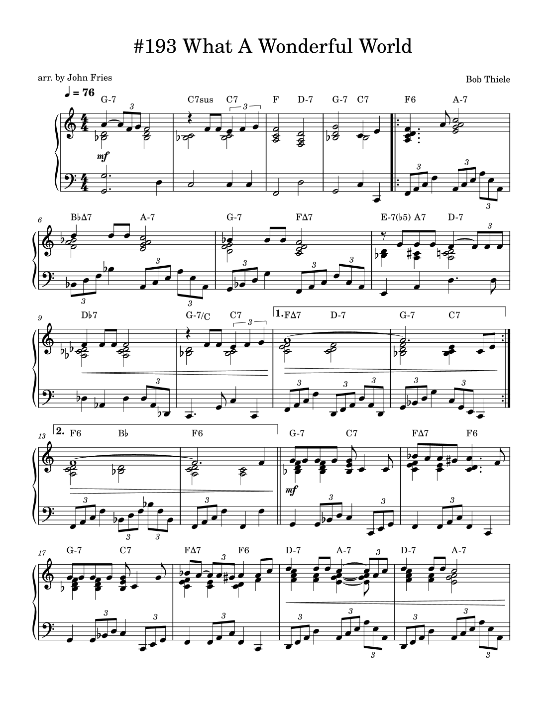What A Wonderful World (arr. John Fries)
