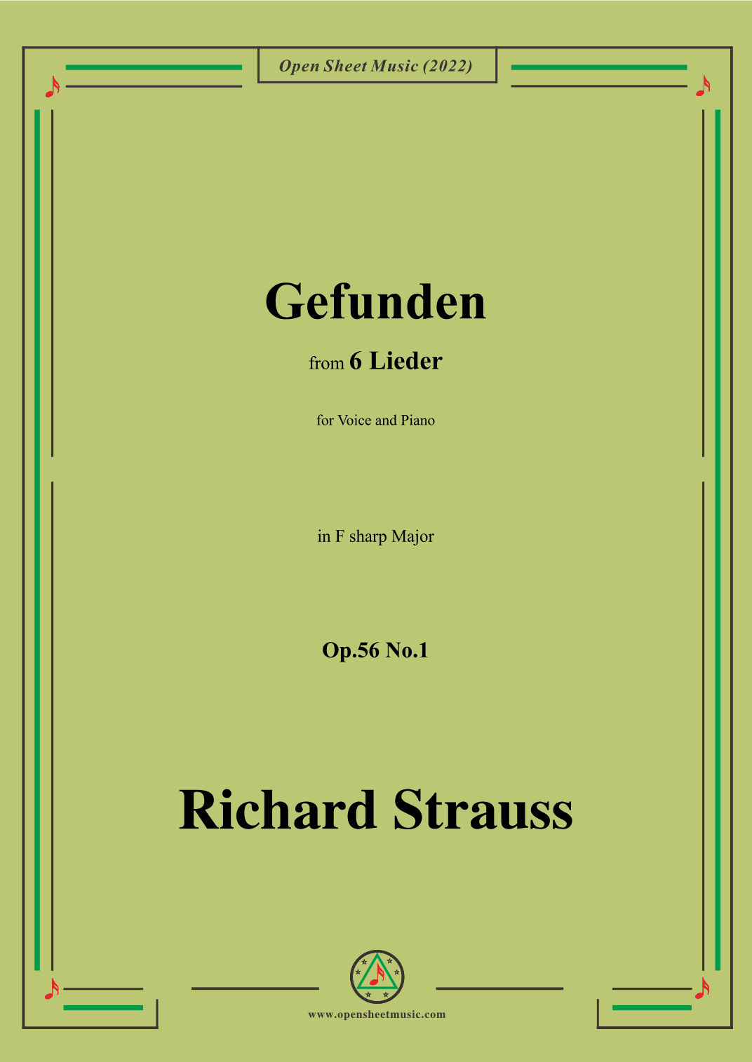 Richard Strauss-Gefunden,in F sharp Major,Op.56 No.1 (arr. OSM Press)