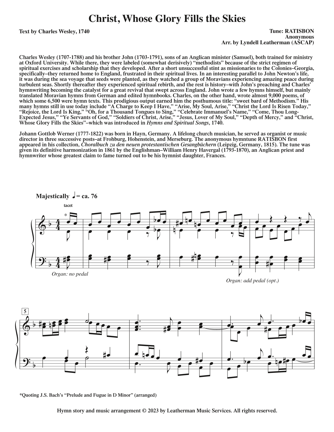 Christ, Whose Glory Fills the Skies (arr. Lyndell Leatherman)