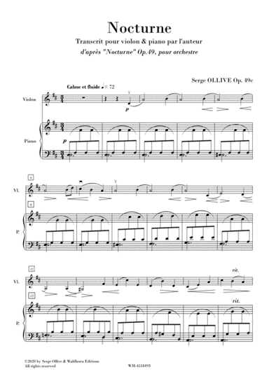 NOCTURNE for Violin & Piano OP.49c